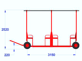 Low Loader Self Tracking Trailer For Passenger Transport